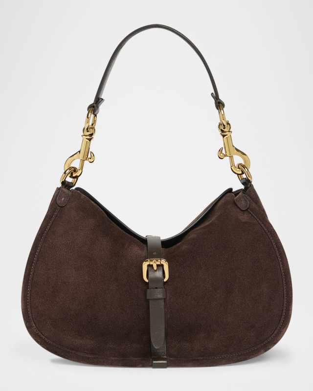 Pegaso Coin Suede Crossbody Bag
